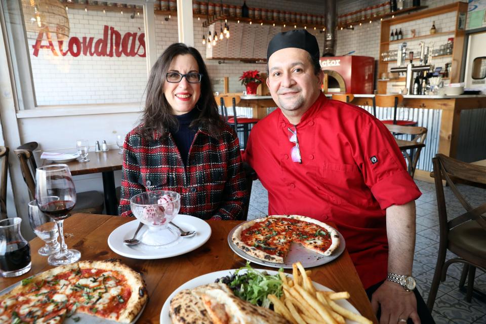 Lohud food reporter Jeanne Muchnick and Chef/Owner Erwen Perez at Alondra's restaurant in Larchmont Jan. 5, 2024.