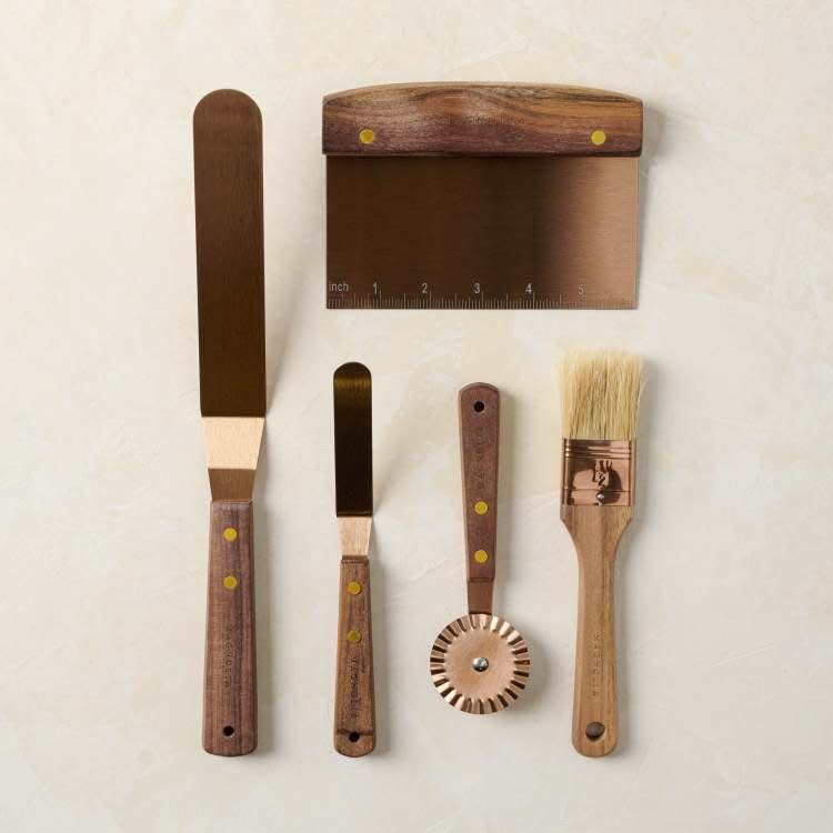 4) Copper & Walnut Pastry Set