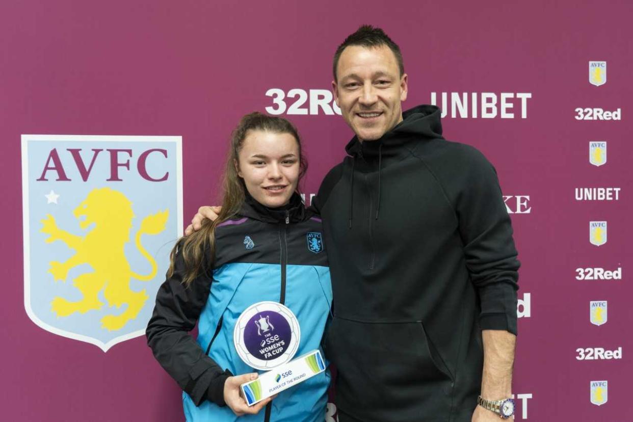 John Terry was on hand to help present Hutton with her trophy