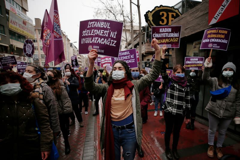 Protest against Turkey's withdrawal from Istanbul Convention in Ankara