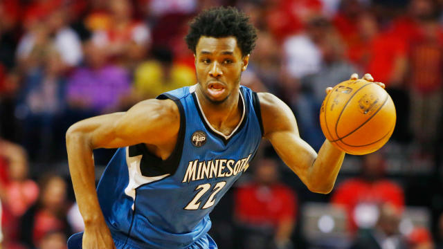 Minnesota Timberwolves forward Andrew Wiggins (22) and Minnesota