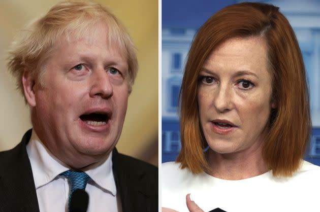 Boris Johnson and Jen Psaki (Photo: Getty)