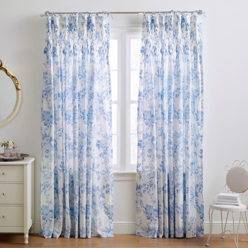 LoveShackFancy Garden Damask Smocked Curtain