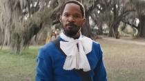 <p> In 2012’s <em>Django Unchained</em>, the titular hero (Jamie Foxx) is freed by bounty hunter Dr. King Schultz (Christoph Waltz), who offers him the chance to punish the men who treated him horribly when he was enslaved. His new partner also helps him reunite with and rescue his wife, Broomhilda (Kerry Washington) from ruthless plantation owner, Calvin Candie (Leonardo DiCaprio). </p>
