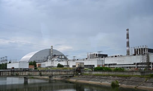 The Chernobyl nuclear power plant with the New Safe Confinement dome covering the remains of the fourth reactor