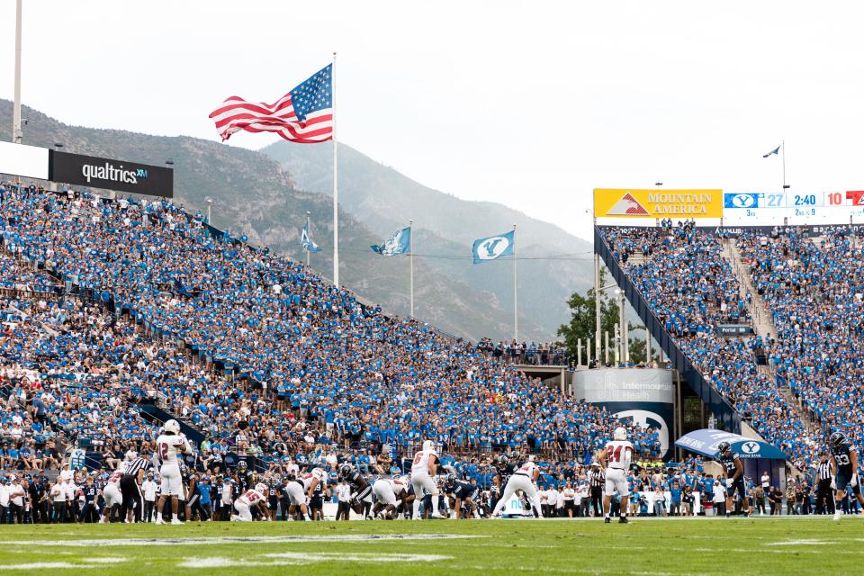 Brigham Young University plays football against Southern Utah University at LaVell Edwards Stadium in Provo on Saturday, Sept. 9, 2023. | Megan Nielsen, Deseret News