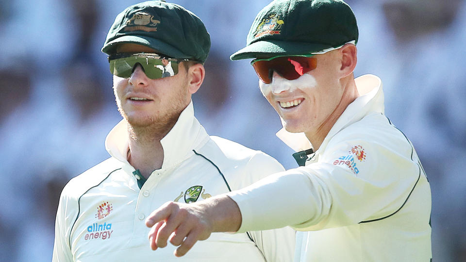 Steve Smith and Marnus Labuschagne, pictured here in action at the Gabba in 2019.