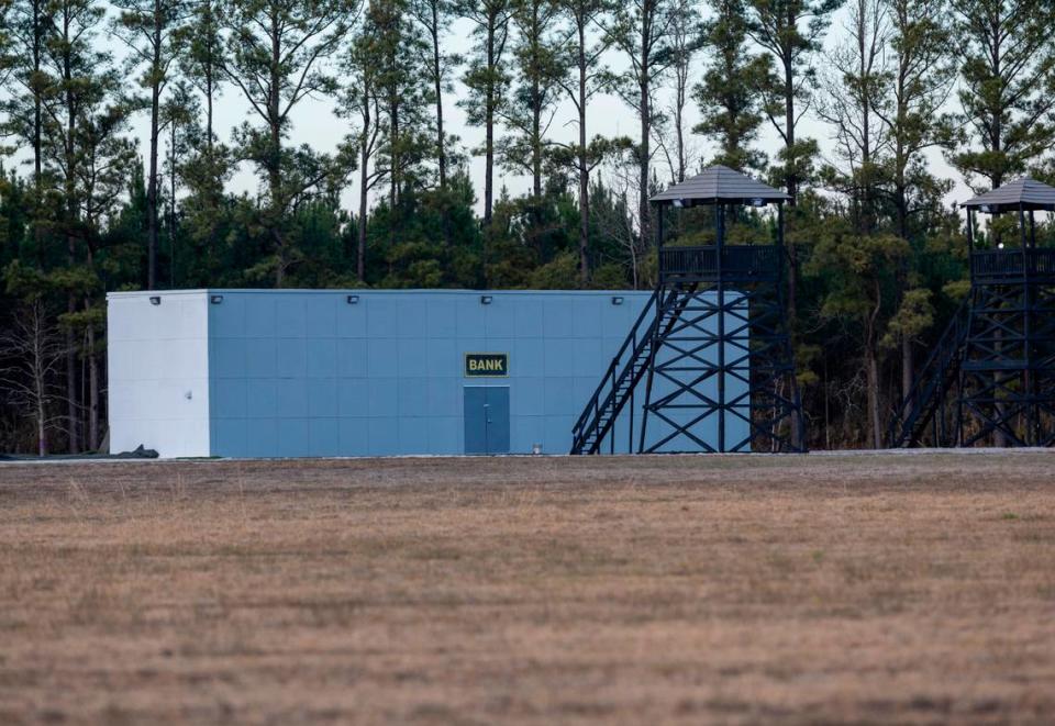 Production equipment along Sugg Parkway in Greenville, N.C, is part of the operations for Jimmy Donaldson, better know as MrBeast.