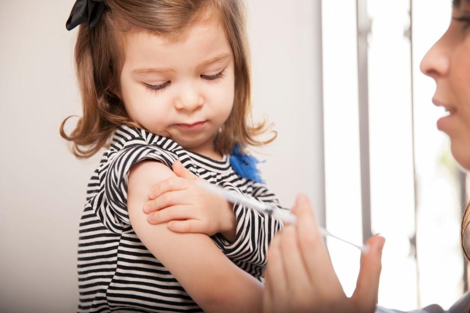 A little girl gets a flu shot (Getty Images)