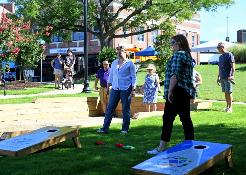 Cornhole and Bocce were setup to play in the Riverwalk Games Park Saturday, July 30, 2022, in Salisbury, Maryland.