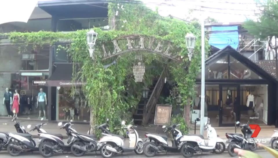 Aden's friends say he was hit out of the blue at La Favela bar in Seminyak. Source: 7 News