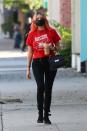 <p>Ashley Benson shows off her strawberry blonde highlights as she stops for an iced coffee at Alfred's on Tuesday in L.A.</p>