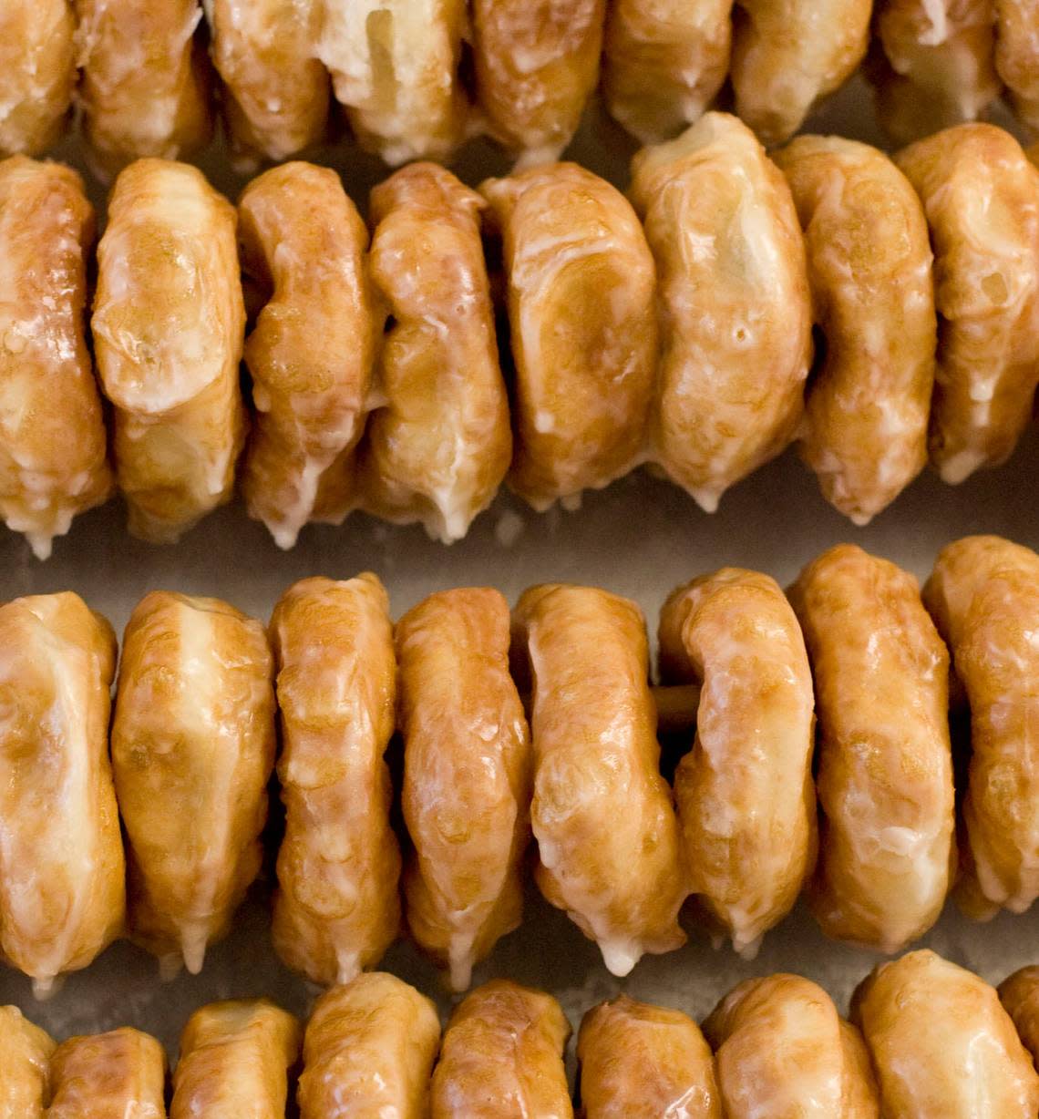 Britt’s Donuts at Carolina Beach only makes glazed doughnuts because there isn’t time to do other flavors when it gets busy. Robert Willett/rwillett@newsobserver.com