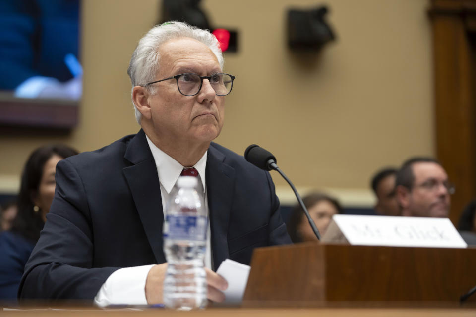 Mark Glick, Chief Energy Officer of the Hawaii State Energy Office, appears before the House Committee on Energy and Commerce on Capitol Hill, Thursday, Sept. 28, 2023, in Washington. (AP Photo/Mark Schiefelbein)