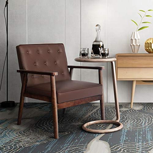 Solid Wood Armrest Accent Chair