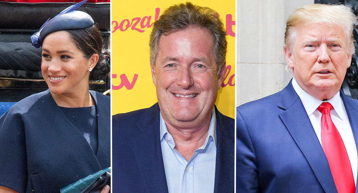 Duchess of Sussex, Piers Morgan and Donald Trump [Photos: PA]