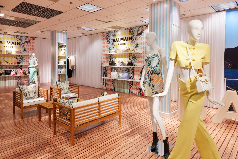 The Balmain Beach Club installation at Neiman Marcus in NorthPark Center, Dallas.