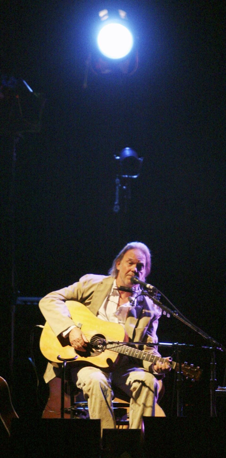 Neil Young opened his 2008 Morrison Center show with "From Hank to Hendrix" and "Ambulance Blues." Shawn Raecke/Statesman file