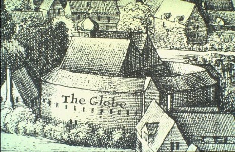 <span class="caption">The Old Globe theatre — a print of the original theatre in London.</span> <span class="attribution"><span class="source">Wenceslas Hollar (1642)</span></span>