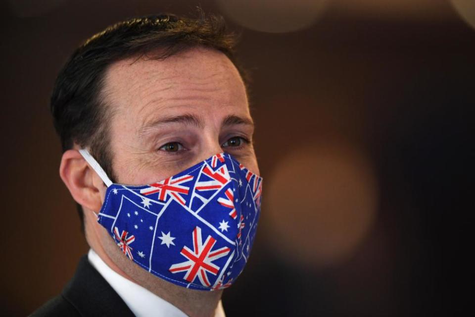 A patriotic face mask.