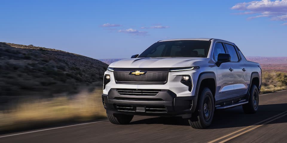 2024 chevy silverado ev work truck driving