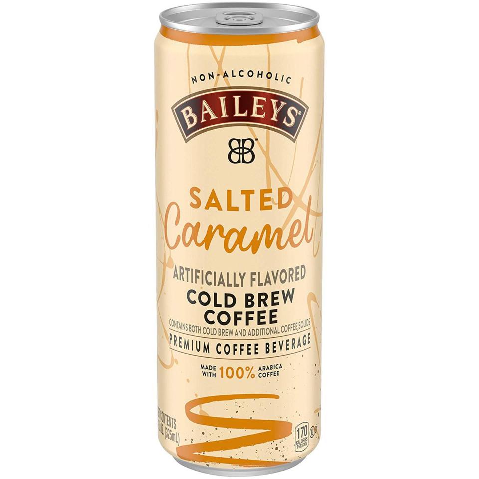 Can of Bailey's Salted Caramel Cold Brew on white background