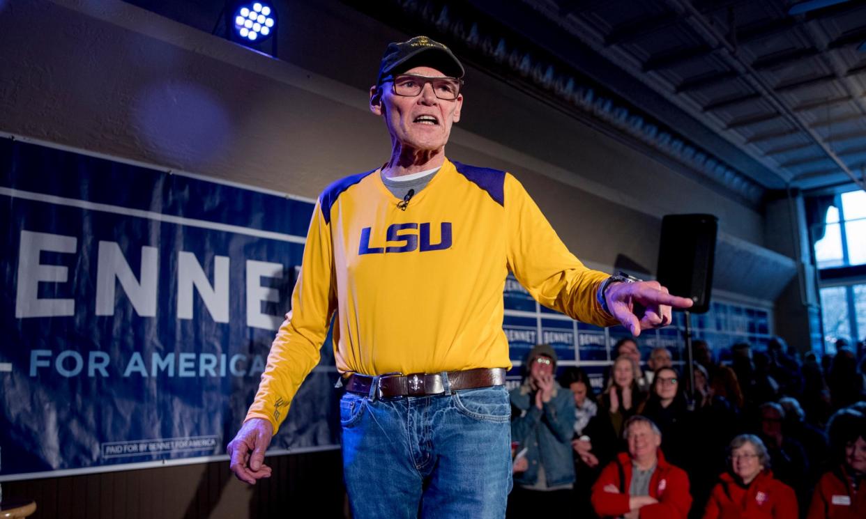 <span>James Carville in Manchester, New Hampshire, on 8 February 2020.</span><span>Photograph: Andrew Harnik/AP</span>