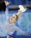 Gracie Gold of the United States competes in the women's team free skate figure skating competition at the Iceberg Skating Palace during the 2014 Winter Olympics, Sunday, Feb. 9, 2014, in Sochi, Russia. (AP Photo/Bernat Armangue)