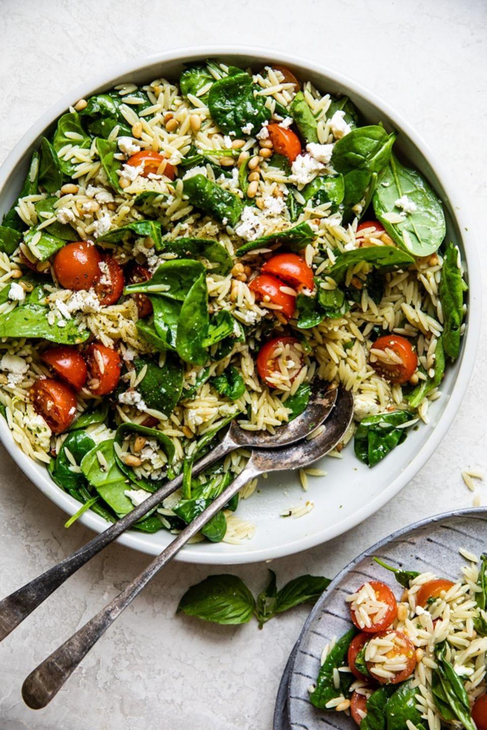 spinach orzo salad