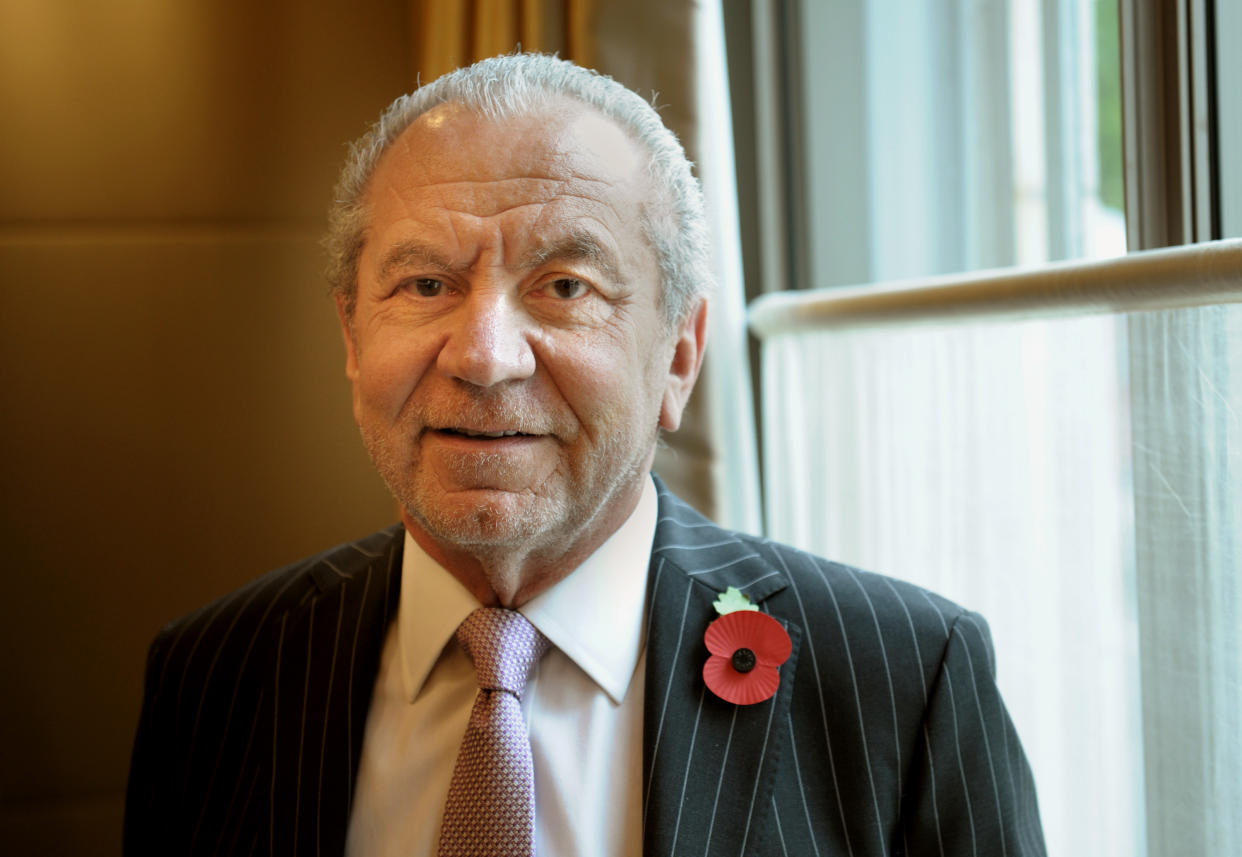 Lord Alan Sugar attends a tribute lunch for Graham Norton hosted by The Lady Taverners at the Dorchester Hotel, London.   (Photo by Anthony Devlin/PA Images via Getty Images)