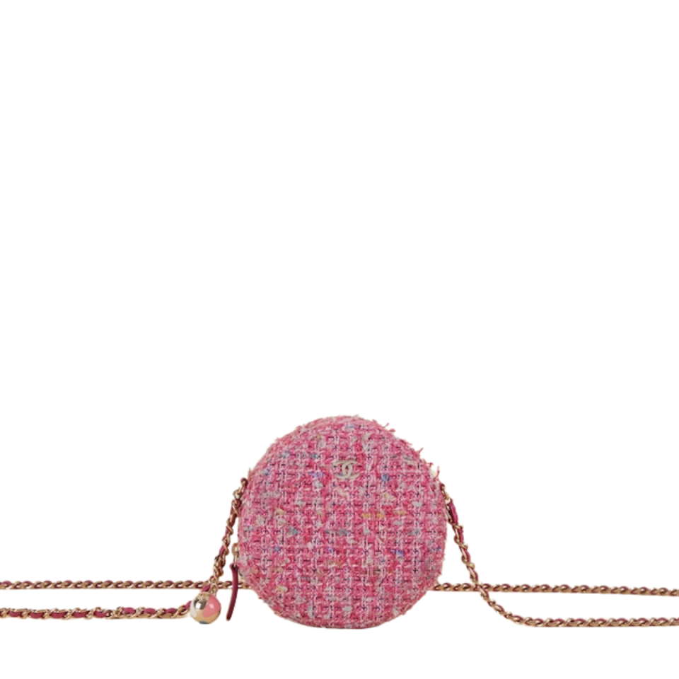 A Chanel mini-tweed bag.