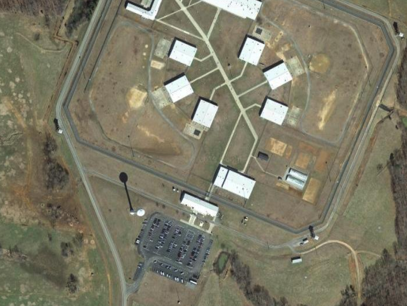 An overhead shot of the Buckingham Correctional Centre in Virginia: Google Maps Screenshot