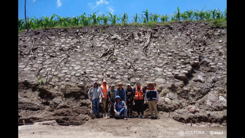 The ancient wall was about 23 feet tall, archaeologists said.