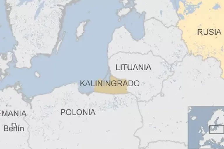 Kaliningrado se sitúa entre Polonia y Lituania, dos países de la OTAN