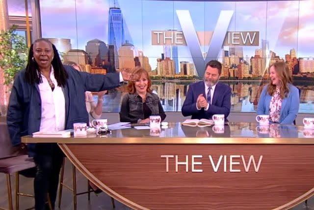 <p>ABC</p> Whoopi Goldberg accidentally calls Nick Offerman 'Dick' on 'The View'