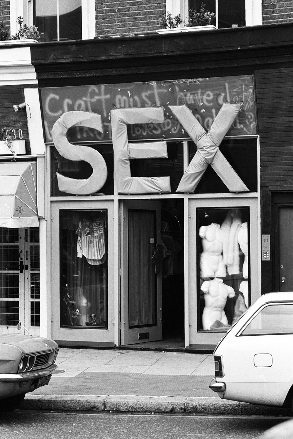 Malcolm McLaren’s shop, Sex, on the King’s Road. - Credit: Sunday People/Mirrorpix/Mirrorpix/Getty Images