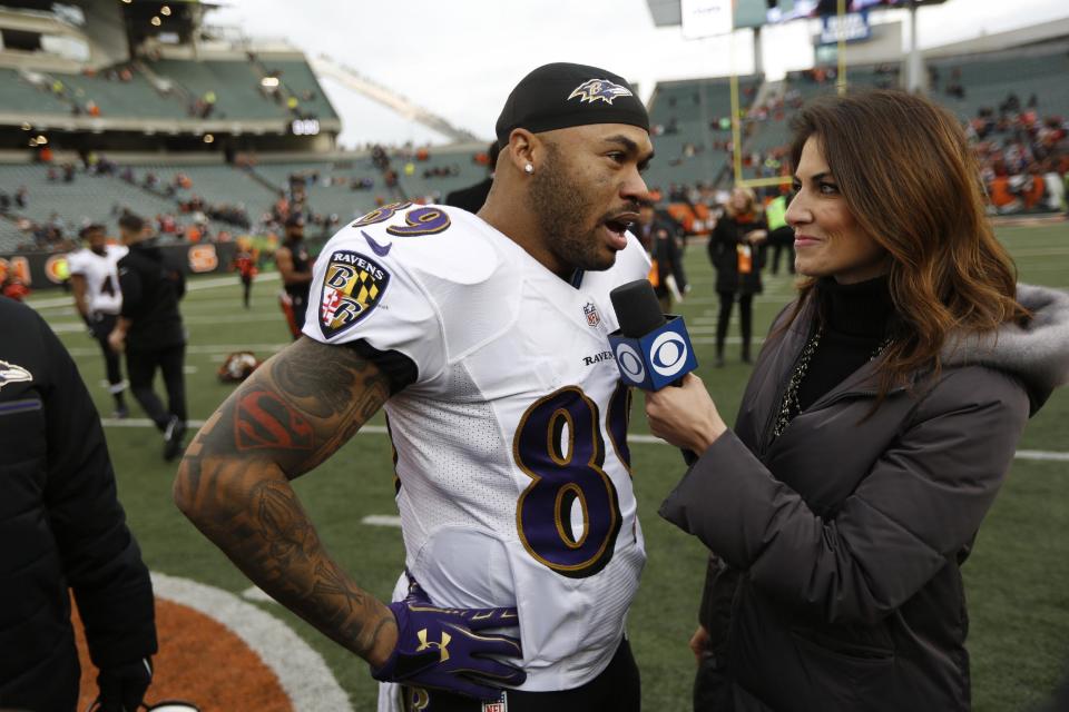Baltimore Ravens wide receiver Steve Smith discussed his battle with depression through his career. (AP)