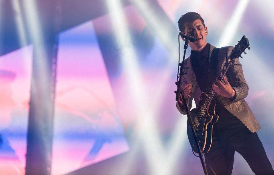 Alex Turner of the Arctic Monkeys performs live on the Pyramid Stage in 2013 (Getty Images)
