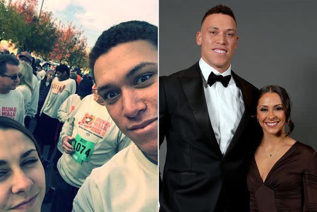 <p>Aaron Judge/ Instagram; Mary DeCicco/MLB Photos via Getty</p> Aaron Judge and Samantha Bracksieck