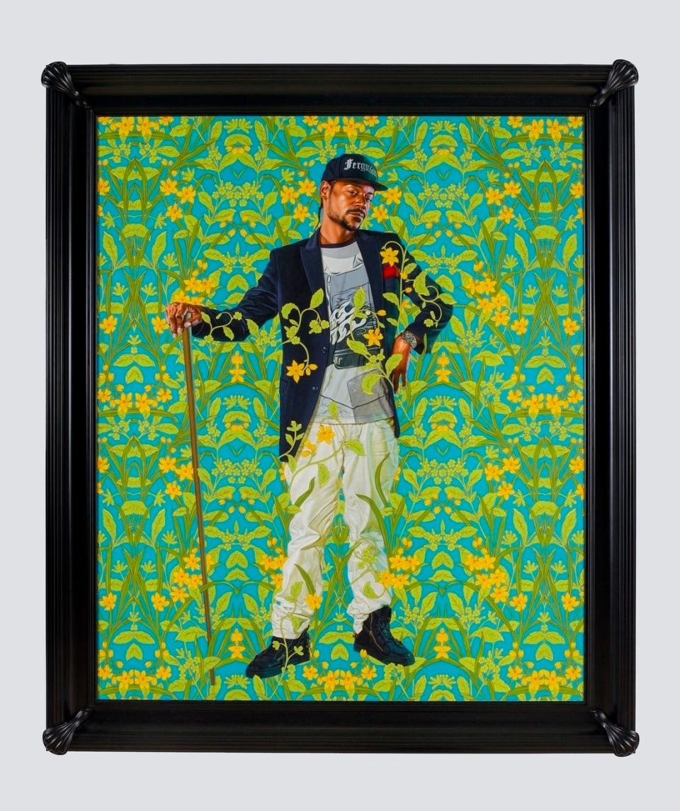 "The Oklahoma City Museum of Art purchased Kehinde Wiley's 2018 portrait "Jacob de Graeff" with funds from the Carolyn A. Hill Collections Endowment and the Pauline Morrison Ledbetter Collections Endowment.