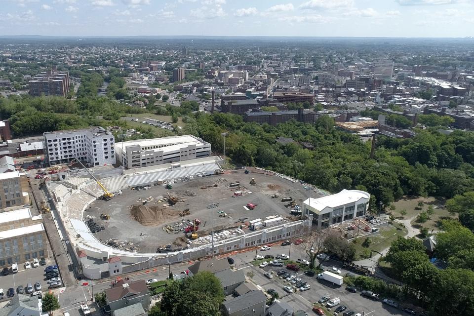 The historic Hinchliffe Stadium is undergoing a multi-million dollar renovation in Paterson, N.J. on Tuesday Sept. 13, 2022. 