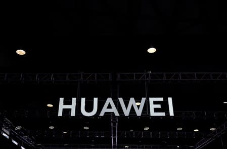 FILE PHOTO: A Huawei company logo is seen at CES (Consumer Electronics Show) Asia 2019 in Shanghai