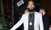 Rapper Nispey Hussle, real name Ermias Asghedom, was shot dead in Los Angeles outside of his clothing shop at the age of 33. His debut studio album <em>Victory Lap</em> had just been released the month before his death. (Photo by Vivien Killilea/Getty Images for PUMA)