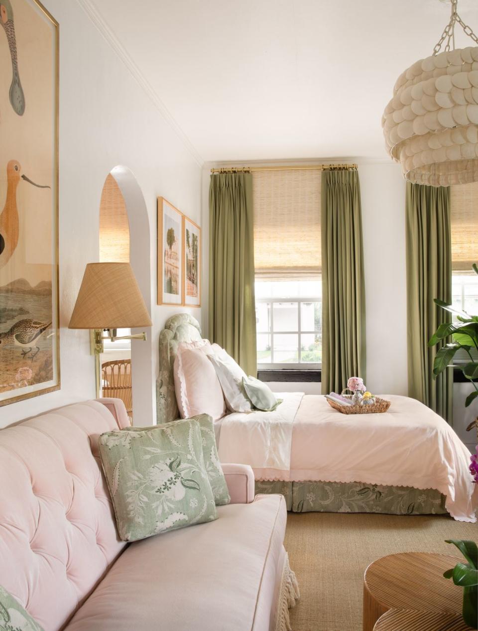 <p>Make classic pink and green feel more modern by using muted shades of blush and moss, like <a href="https://www.housebeautiful.com/design-inspiration/house-tours/a29602157/style-bungalow-palm-beach-apartment/" rel="nofollow noopener" target="_blank" data-ylk="slk:Danielle Rollins;elm:context_link;itc:0;sec:content-canvas" class="link ">Danielle Rollins</a> did in a blogger's Palm Beach apartment.</p>
