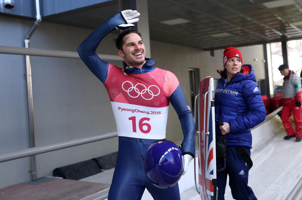 Great Britain's Dom Parsons after his third run in the Skeleton at the PyeongChang 2018 Winter Olympic Games in South Korea on Feb. 16, 2018. | David Davies—PA Images/Getty Images