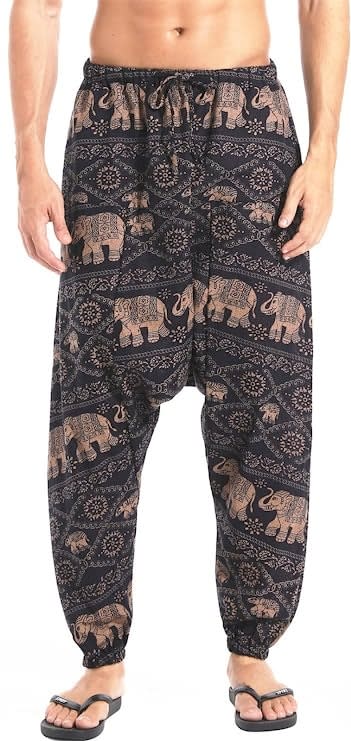 elephant print wide leg yoga pants