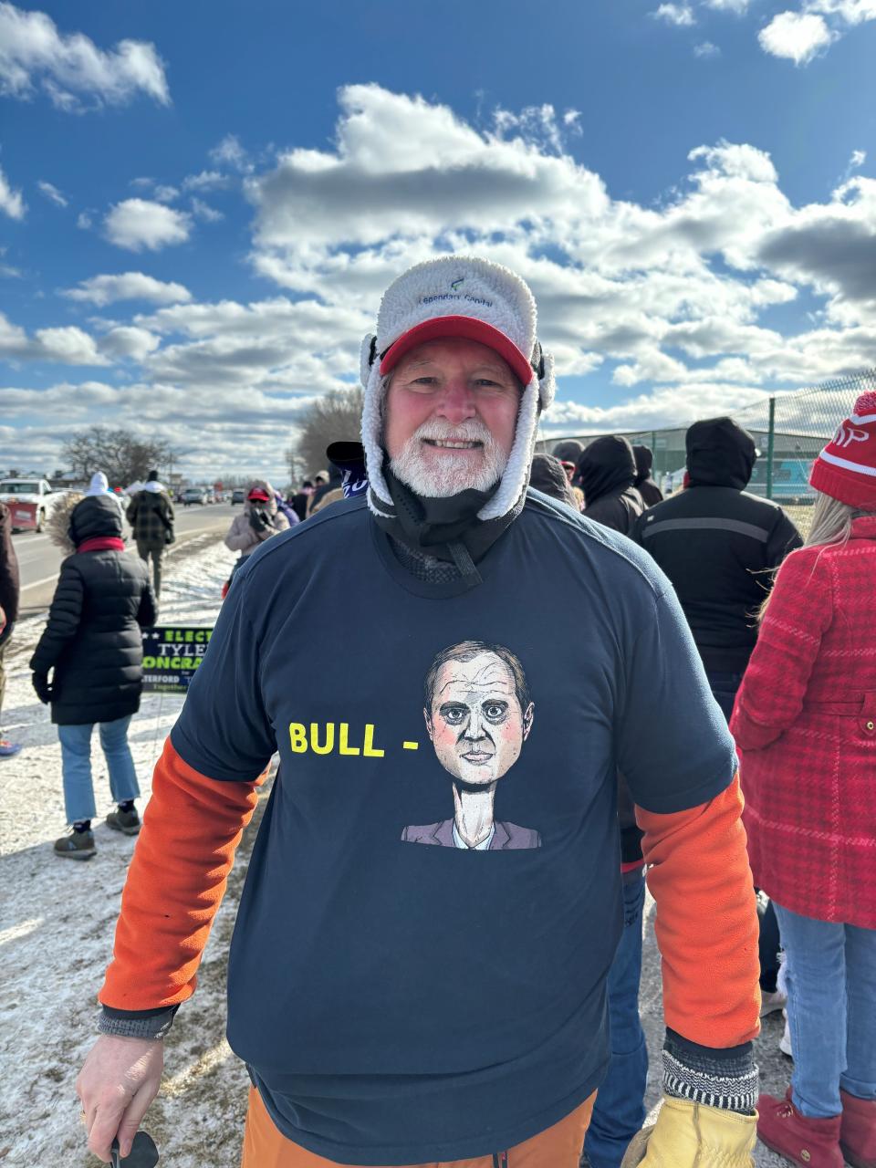 David Zoellner Sr., of Waterford, outside former President Donald Trump's Oakland County rally on Saturday said he's eager to vote for Trump again.