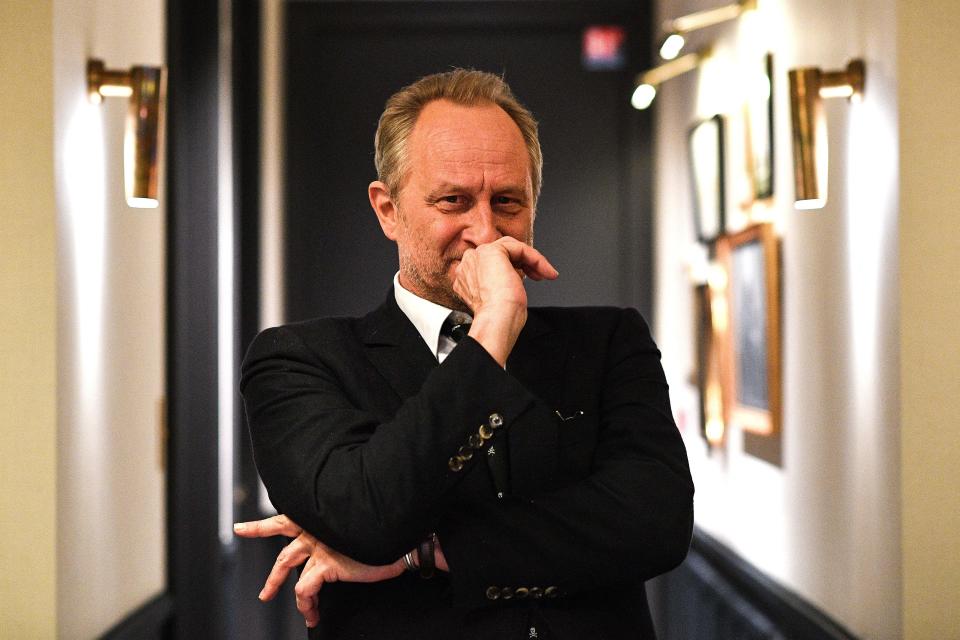 Belgian actor Benoit Poelvoorde poses during a photo session at a hotel in Paris on March 22, 2022. (Photo by Christophe ARCHAMBAULT / AFP) (Photo by CHRISTOPHE ARCHAMBAULT/AFP via Getty Images)