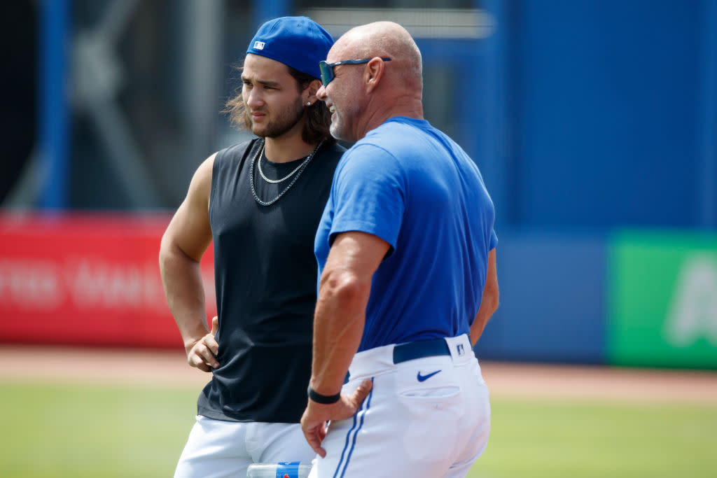 Blue Jays star Bo Bichette knew from an early age how to handle himself around a big-league clubhouse. (Getty)