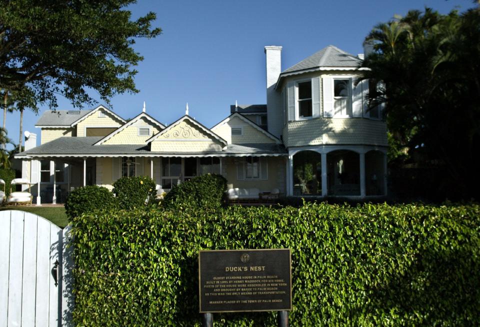 The landmarked home known as the Duck's Nest was brought by barge to Palm Beach in 1891 and expanded over the years.